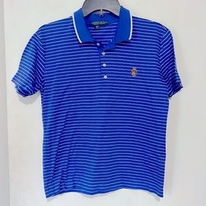 Lauren Ralph Lauren Active Blue and White Stripe Polo Shirt